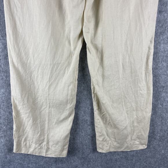 Inserch 100% Linen Pants Mens 38x30 Cream Pleated Front Trousers Coastal - Picture 9 of 13
